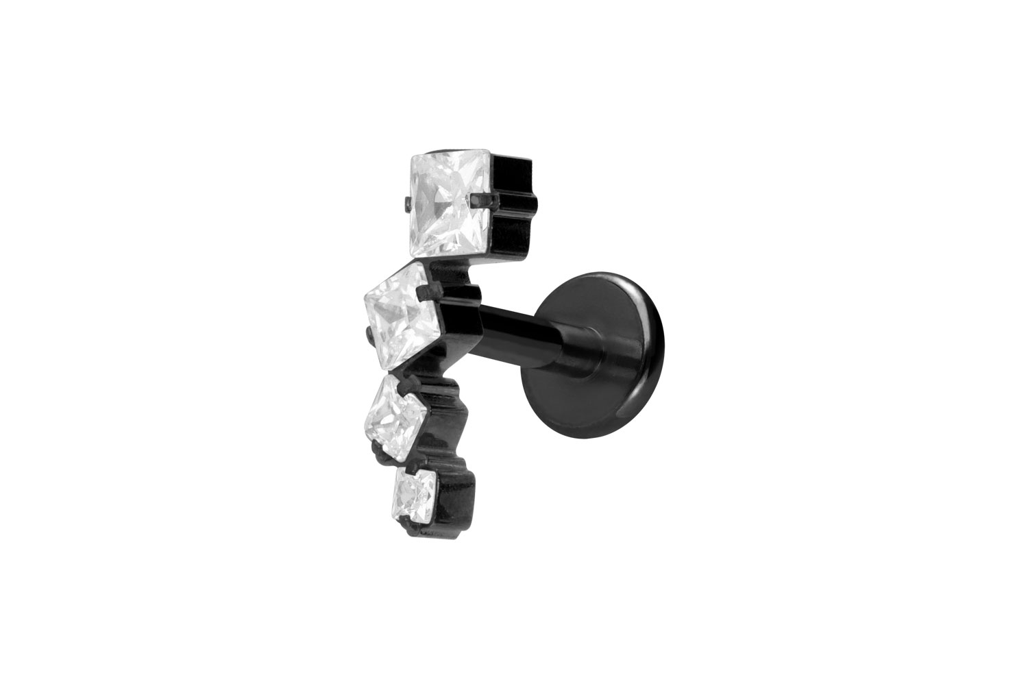 Titan Labret Piercing mit Innengewinde KRISTALLBOGEN